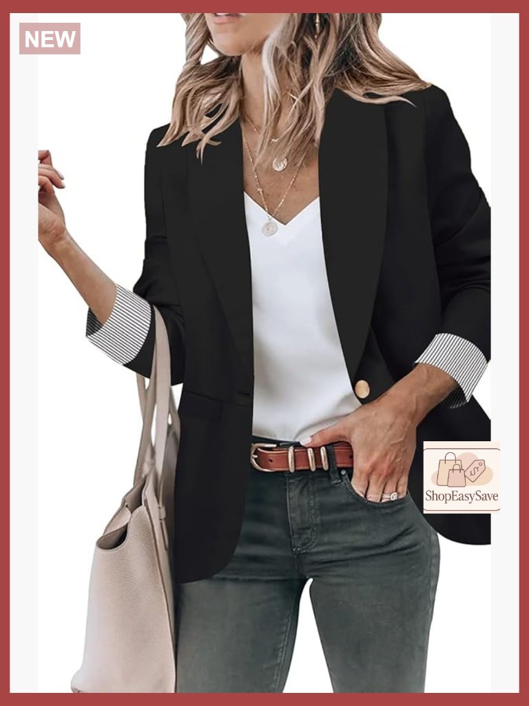 Classic Shawl Collar Blazer Regular Fit Work Office Casual Elegant Minimal